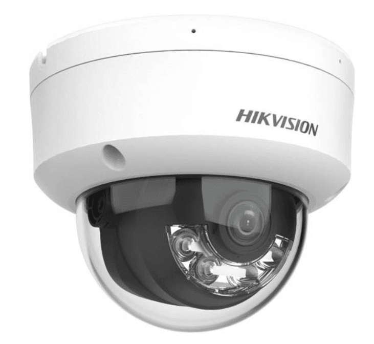 Hikvision 2 MP Smart Hybrid Light Fixed Dome Network Camera, 2.8mm Lens, H.265+ Compression, Built-in Mic, Up to 30M IR Range, Built-in Mic, IP67 Water & Dust Resistant, White | DS-2CD1123G2-LIU