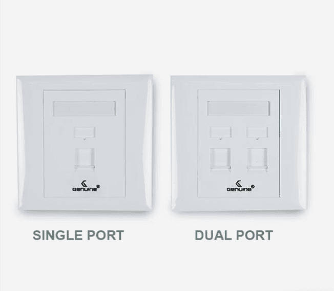 GENUINE FACEPLATE SINGLE PORT, RJ45 SOCKET WALL MOUNT - WHITE